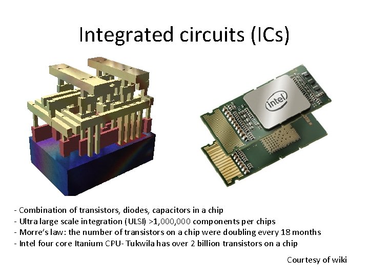Integrated circuits (ICs) - Combination of transistors, diodes, capacitors in a chip - Ultra Integrated circuits (ICs) - Combination of transistors, diodes, capacitors in a chip - Ultra