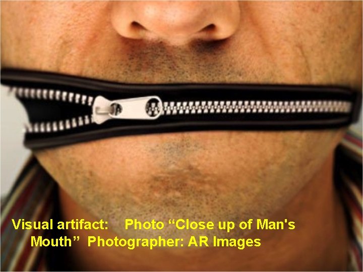 Visual artifact: Photo “Close up of Man's Mouth” Photographer: AR Images 