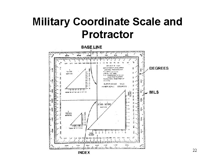 Military Coordinate Scale and Protractor 22 