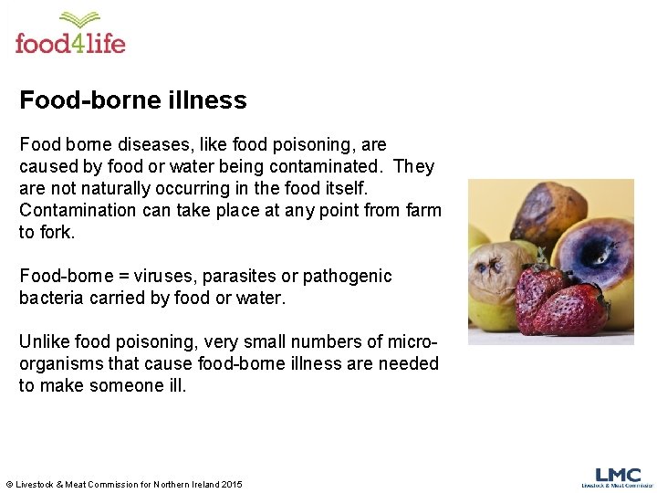 Food-borne illness Food borne diseases, like food poisoning, are caused by food or water