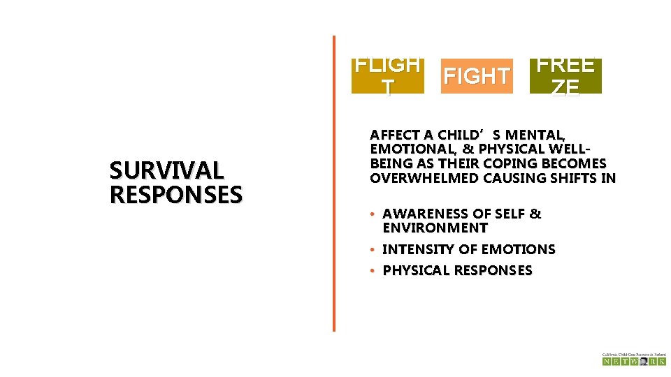FLIGH FIGHT T SURVIVAL RESPONSES FREE ZE AFFECT A CHILD’S MENTAL, EMOTIONAL, & PHYSICAL