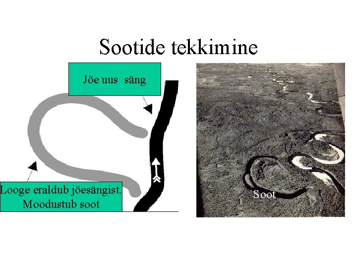 Sootide tekkimine Jõe uus säng Looge eraldub jõesängist. Moodustub soot Soot 