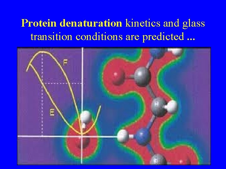 Protein denaturation kinetics and glass transition conditions are predicted. . . 