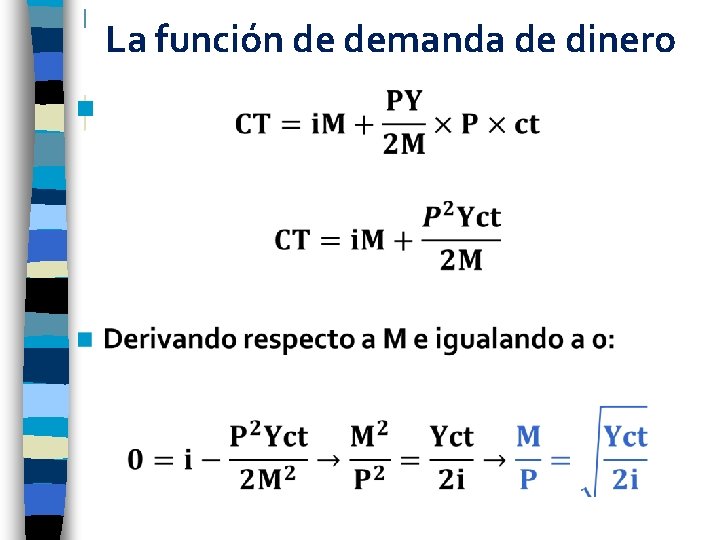 La función de demanda de dinero n 