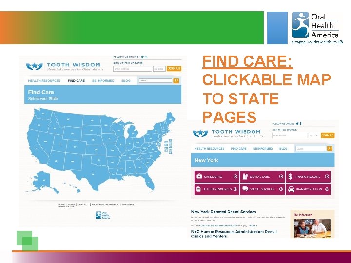 FIND CARE: CLICKABLE MAP TO STATE PAGES 