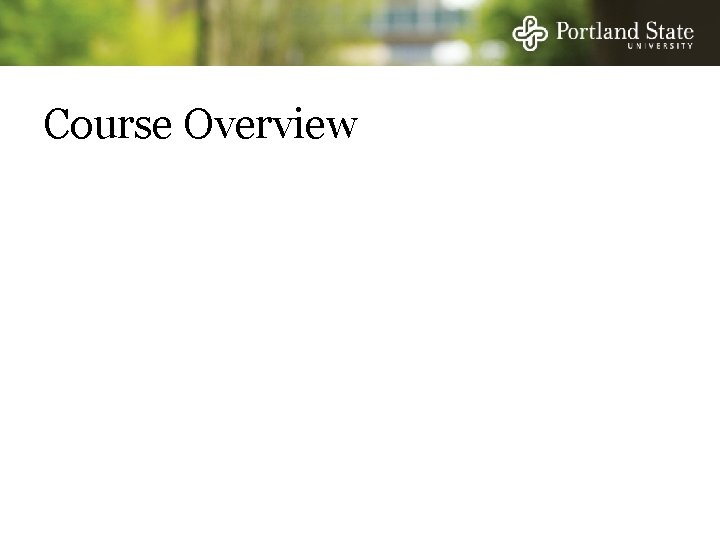 Course Overview 