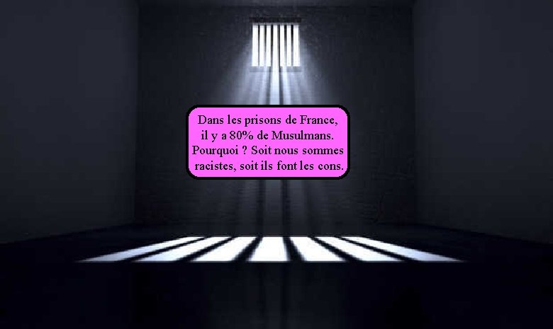 Dans les prisons de France, il y a 80% de Musulmans. Pourquoi ? Soit