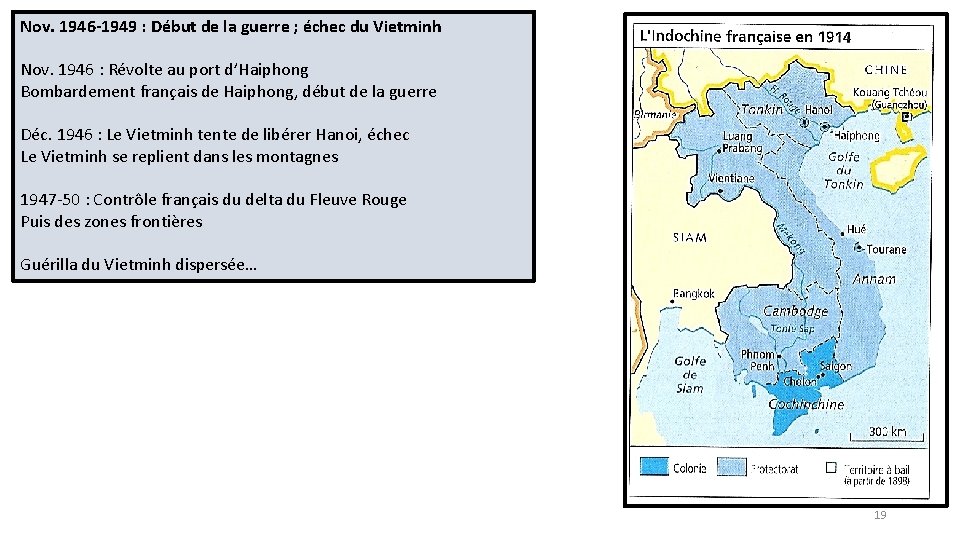 Nov. 1946 -1949 : Début de la guerre ; échec du Vietminh Nov. 1946