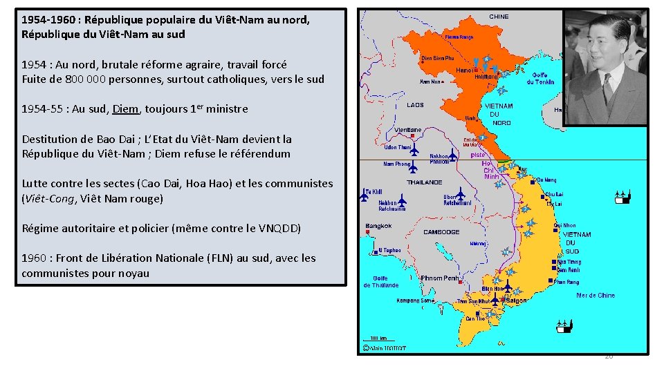 1954 -1960 : République populaire du Viêt-Nam au nord, République du Viêt-Nam au sud