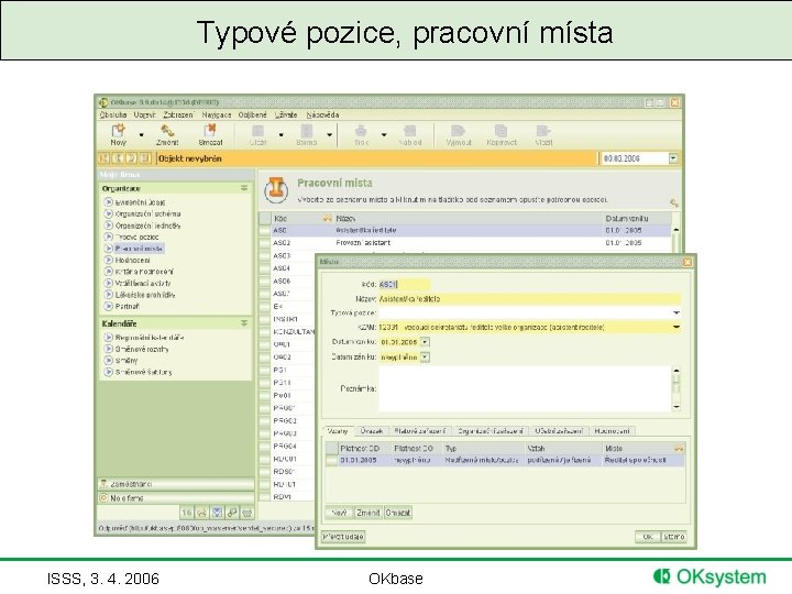 Typové pozice, pracovní místa ISSS, 3. 4. 2006 OKbase 