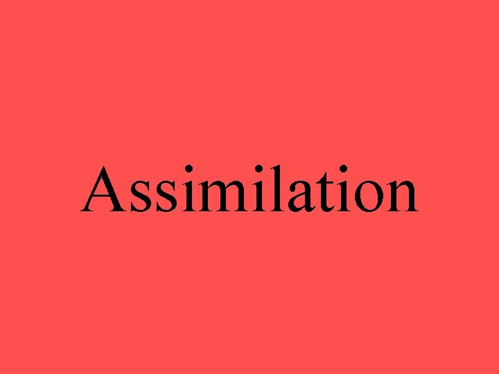 Assimilation 