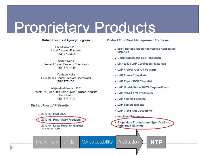 Proprietary Products Preliminary Initial Constructability Production NTP 