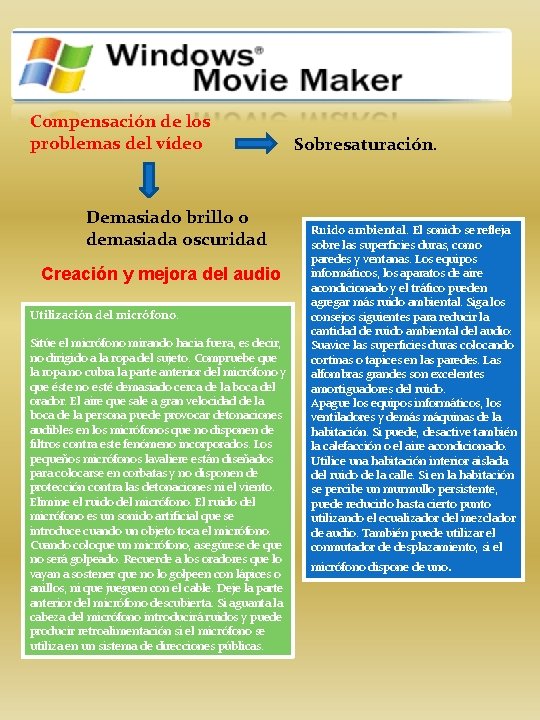 Compensación de los problemas del vídeo Demasiado brillo o demasiada oscuridad Creación y mejora