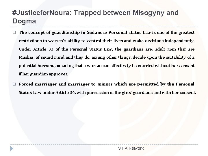 #Justicefor. Noura: Trapped between Misogyny and Dogma � The concept of guardianship in Sudanese