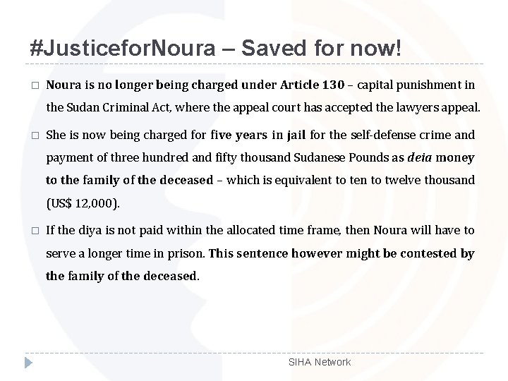 #Justicefor. Noura – Saved for now! � Noura is no longer being charged under