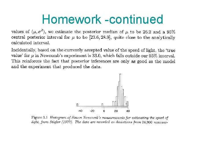 Homework -continued 