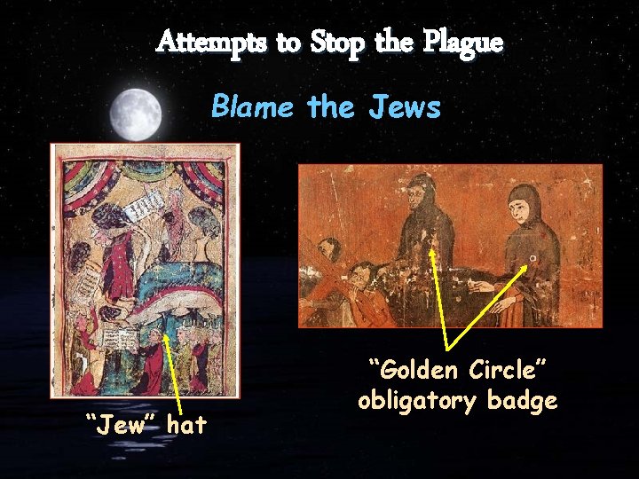 Attempts to Stop the Plague Blame the Jews “Jew” hat “Golden Circle” obligatory badge