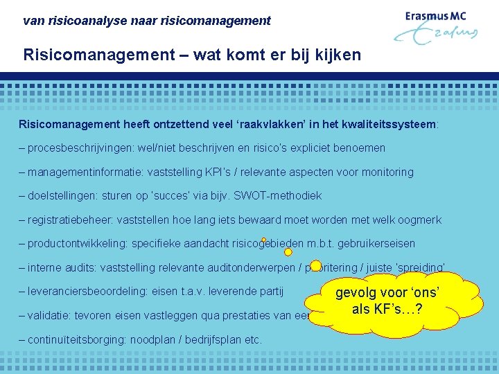 van risicoanalyse naar risicomanagement Risicomanagement – wat komt er bij kijken Risicomanagement heeft ontzettend