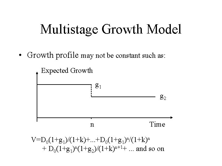 Multistage Growth Model • Growth profile may not be constant such as: Expected Growth