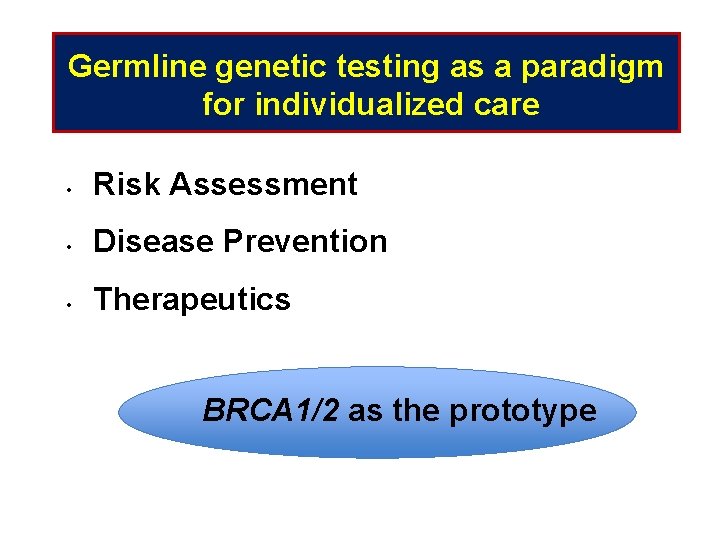 Genetic testing for breast cancer Susan M Domchek