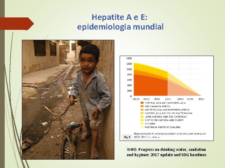 Hepatite A e E: epidemiologia mundial WHO. Progress on drinking water, sanitation and hygiene: Hepatite A e E: epidemiologia mundial WHO. Progress on drinking water, sanitation and hygiene: