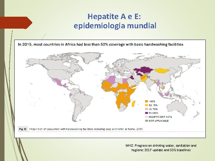 Hepatite A e E: epidemiologia mundial WHO. Progress on drinking water, sanitation and hygiene: Hepatite A e E: epidemiologia mundial WHO. Progress on drinking water, sanitation and hygiene: