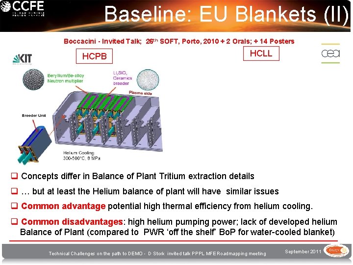 Baseline: EU Blankets (II) Boccacini - Invited Talk; 26 th SOFT, Porto, 2010 +