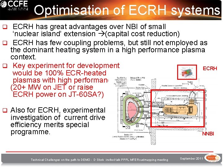 Optimisation of ECRH systems ECRH has great advantages over NBI of small ‘nuclear island’