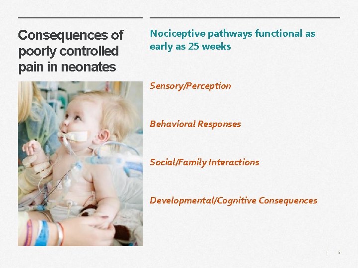 Consequences of poorly controlled pain in neonates Nociceptive pathways functional as early as 25