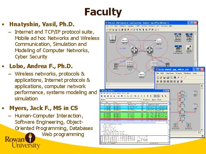 Faculty • Hnatyshin, Vasil, Ph. D. – Internet and TCP/IP protocol suite, Mobile ad