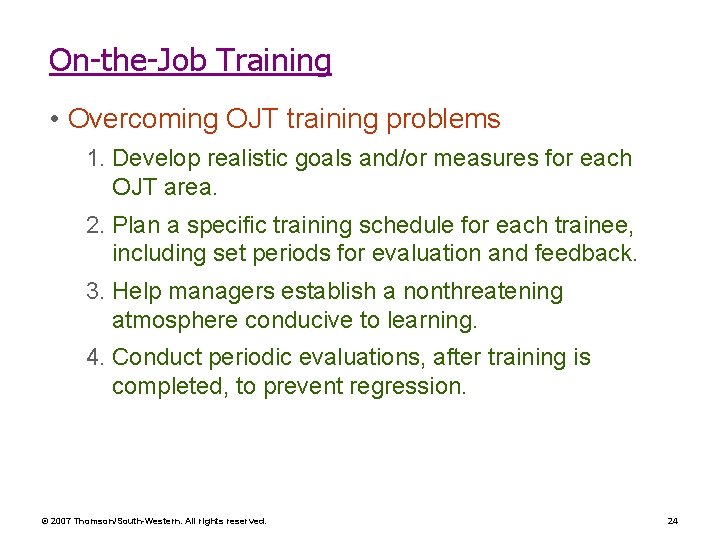 Training Problems Training and Development Human Resource Management Managing Human
