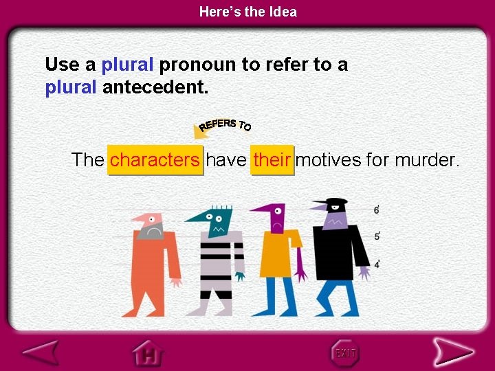 Here’s the Idea Use a plural pronoun to refer to a plural antecedent. The