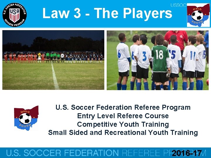 Law 3 - The Players U. S. Soccer Federation Referee Program Entry Level Referee