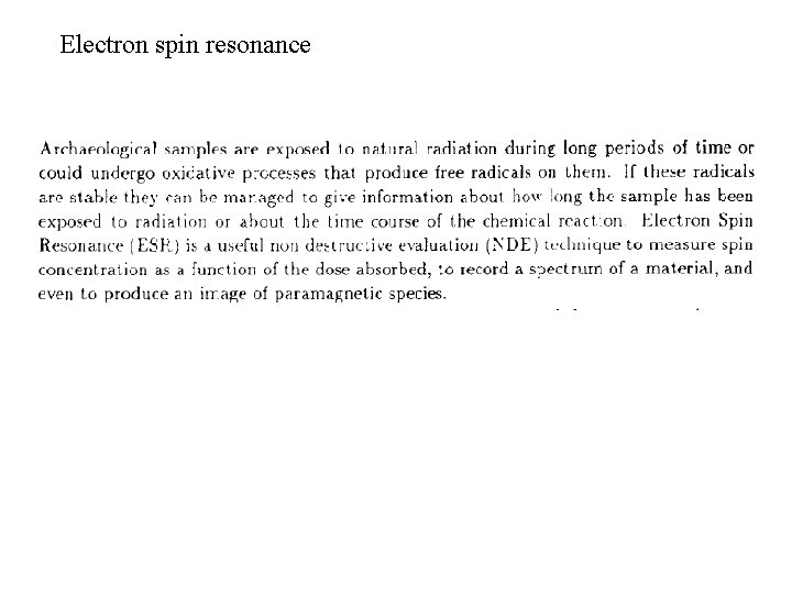 Electron spin resonance 