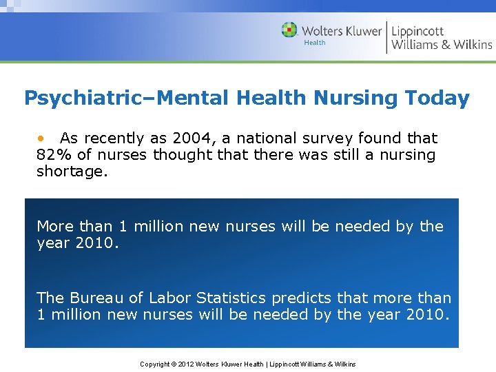 Psychiatric–Mental Health Nursing Today • As recently as 2004, a national survey found that Psychiatric–Mental Health Nursing Today • As recently as 2004, a national survey found that