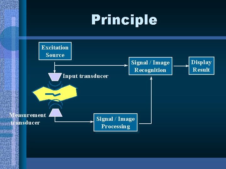 Principle Excitation Source Input transducer Measurement transducer Signal / Image Recognition Signal / Image