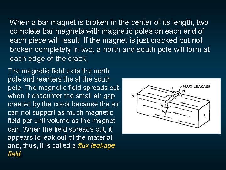  When a bar magnet is broken in the center of its length, two