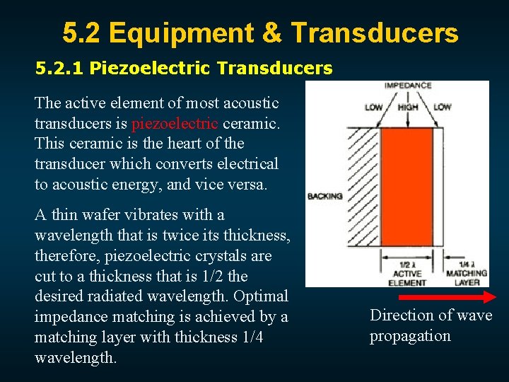  5. 2 Equipment & Transducers 5. 2. 1 Piezoelectric Transducers The active element