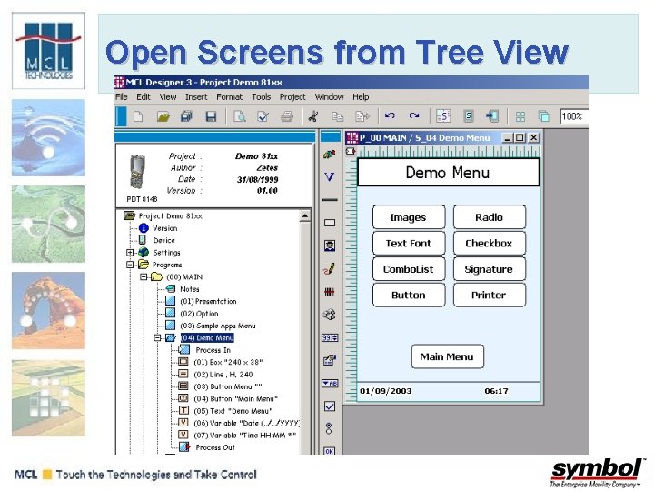 Open Screens from Tree View 