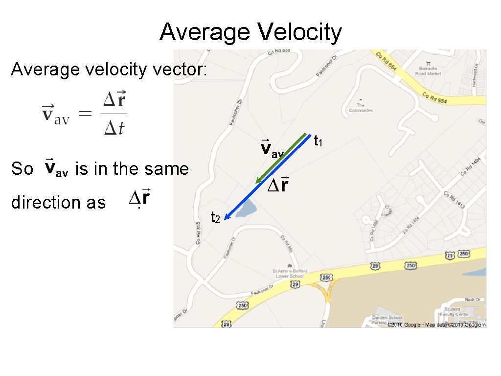 Average Velocity Average velocity vector: t 1 So is in the same direction as Average Velocity Average velocity vector: t 1 So is in the same direction as