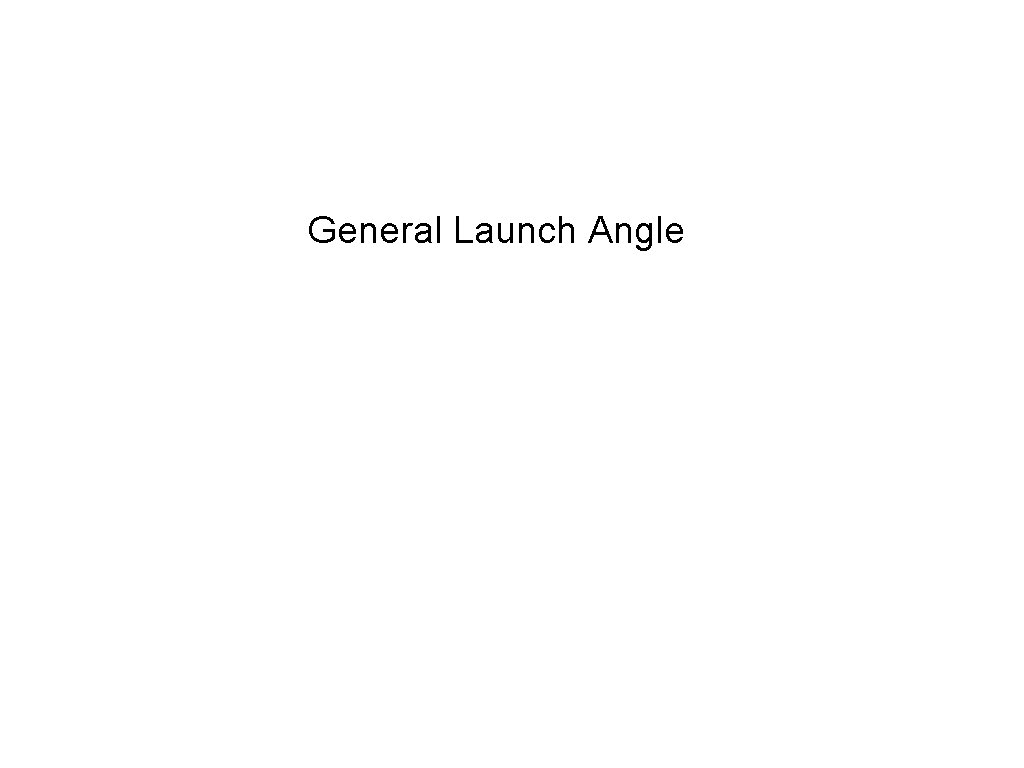 General Launch Angle General Launch Angle