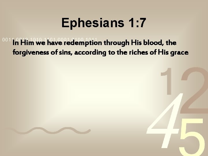 Ephesians 1: 7 In Him we have redemption through His blood, the forgiveness of Ephesians 1: 7 In Him we have redemption through His blood, the forgiveness of