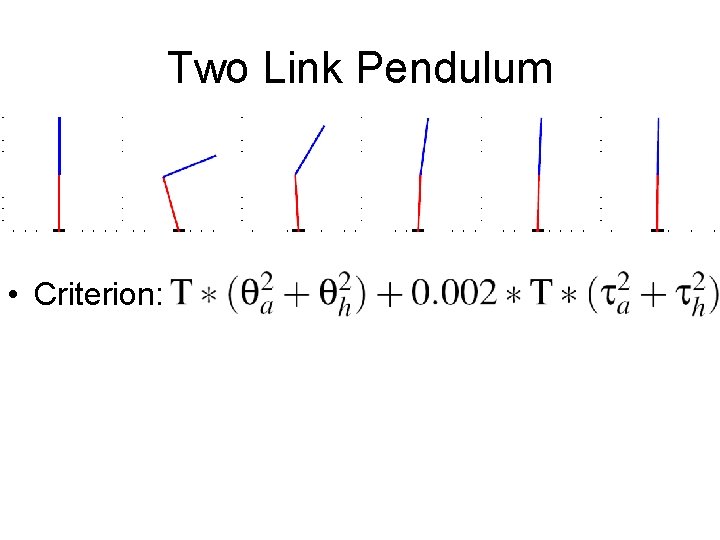 Two Link Pendulum • Criterion: 