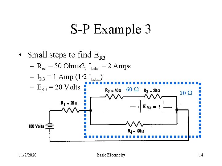 S-P Example 3 • Small steps to find ER 3 – Req = 50
