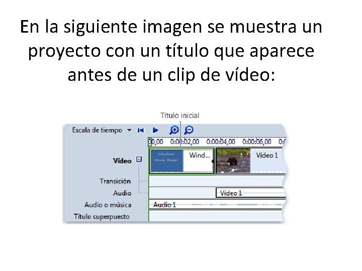 En la siguiente imagen se muestra un proyecto con un título que aparece antes