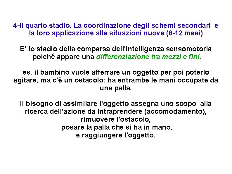4 -il quarto stadio. La coordinazione degli schemi secondari e la loro applicazione alle 4 -il quarto stadio. La coordinazione degli schemi secondari e la loro applicazione alle