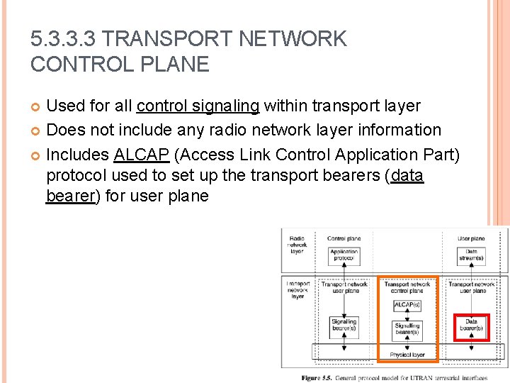 5. 3. 3. 3 TRANSPORT NETWORK CONTROL PLANE Used for all control signaling within