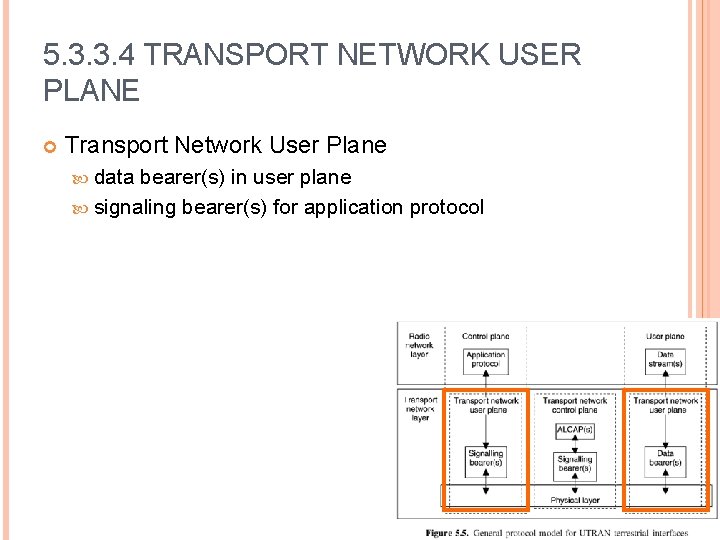 5. 3. 3. 4 TRANSPORT NETWORK USER PLANE Transport Network User Plane data bearer(s)