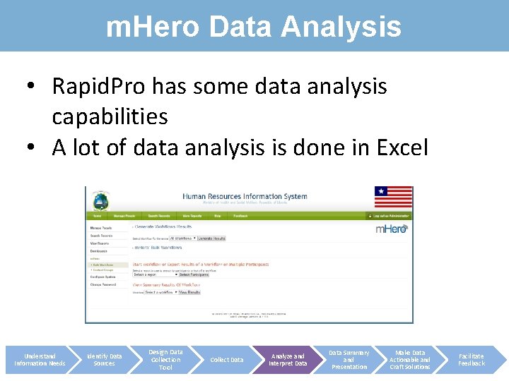 m. Hero Data Analysis • Rapid. Pro has some data analysis capabilities • A