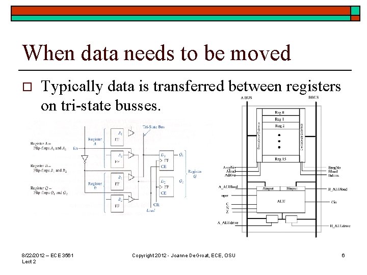 When data needs to be moved o Typically data is transferred between registers on When data needs to be moved o Typically data is transferred between registers on